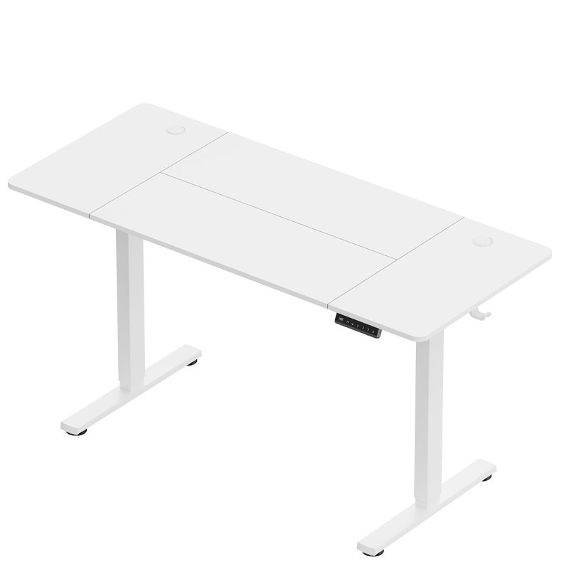 Adjustable Height Steel Standing Desk, 140 W x 60 D, White