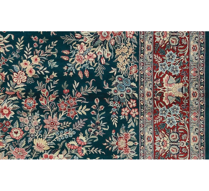 Tapis vert et vin noué à la main de haute qualité
