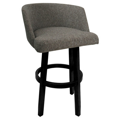 Sykes Swivel Counter Wood Bar Stool 26" Sykes - Vivian - Basin Beige - Black
