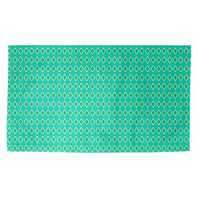Tapis de couleur verte en losanges géométriques Avicia