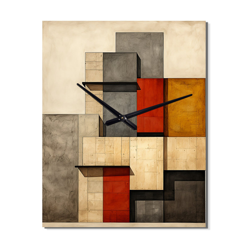 Simplicity Of Beauty Vintage Abstract I - horloge murale rétro géométrique moderne, H 32 po x l 24 po x P 1 po