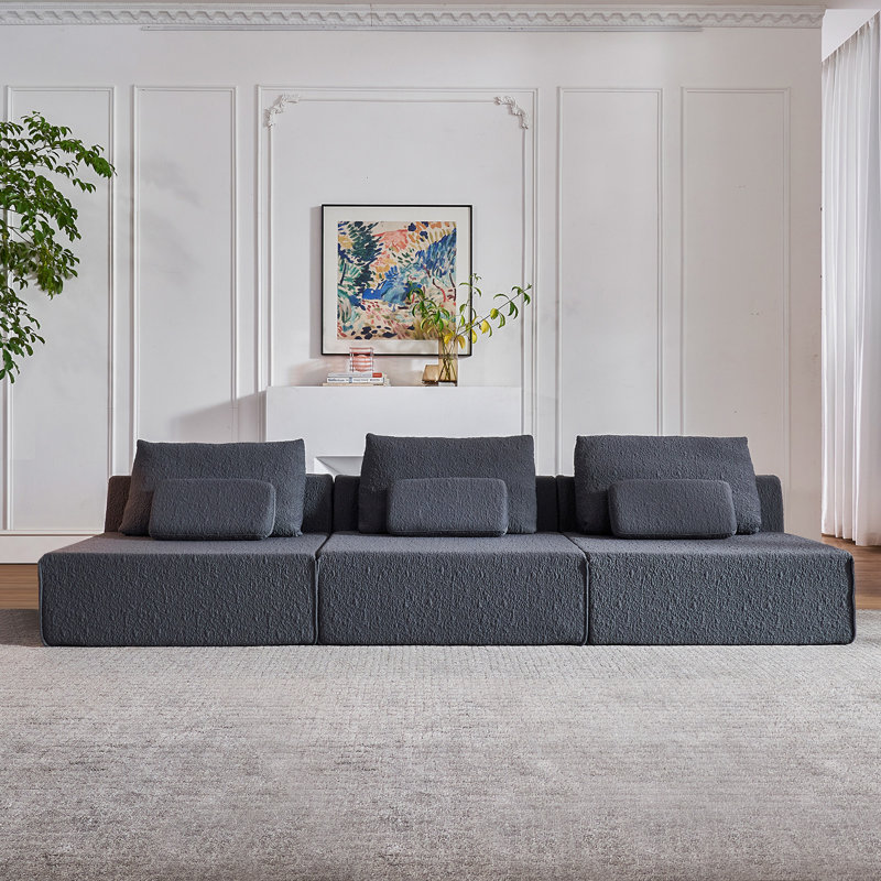 Boneless Boneless Cloud Couch,Spacious Deep Seat Modular Sectional Sofa -Chenille Upholstered Couches For Living Room Convertible Sofa Bed
