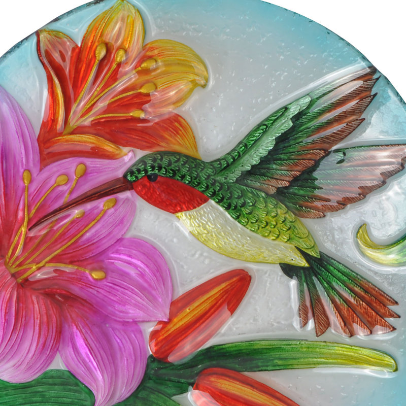 Liviana Outdoor Glass Hummingbird Birdbath
