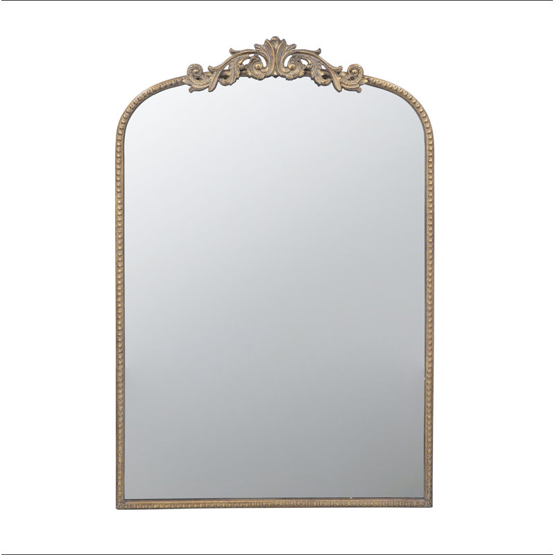 24" X 36" Gold Arch Mirror, Baroque Inspired Wall Decor For Bathroom Bedroom Living Room, 36" x 24"