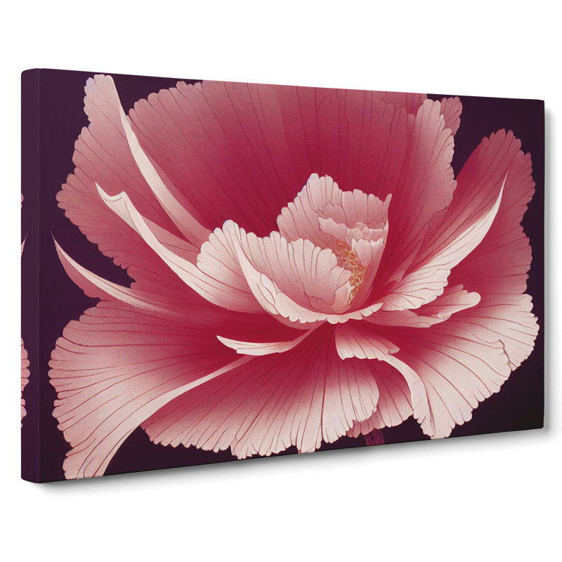 Animated Carnation Flower - Wrapped Canvas, 35cm H x 50cm W x 3cm D