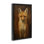 «Stoic Baby Fox», toile flottante encadrée grise par Petal Prints Design