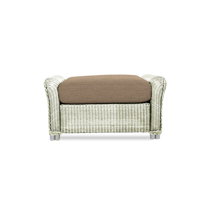 Reflections Outdoor Ottoman, Pewter, Demo Oatmeal