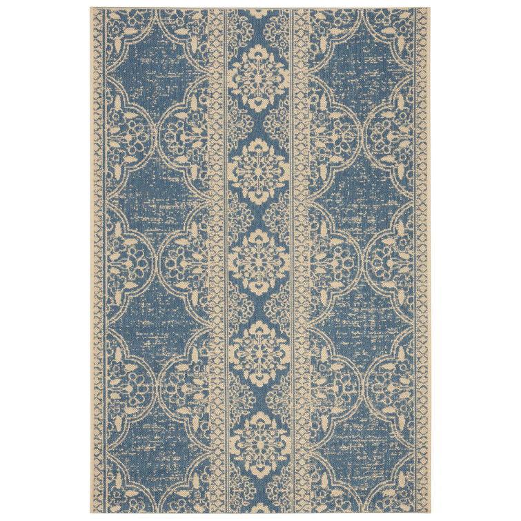 Goodrich Geometric Hand Woven Indoor / Outdoor Area Rug