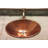 19" Oval Self Rimming Hammered Copper Bathroom Sink in Polished Copper