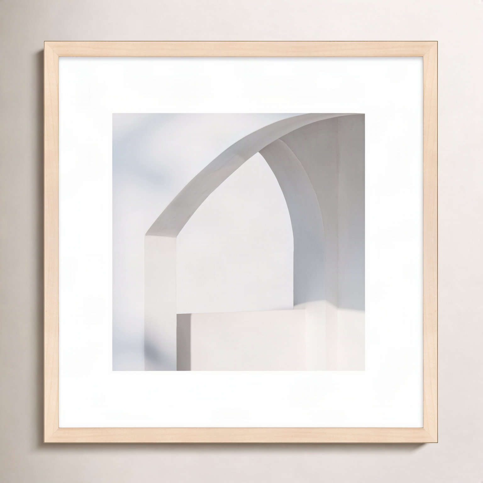 Lowell "White Fragments from Greece 2" Print, Maple, 24" H x 24" W x 1.25" D