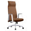 Fauteuil de bureau en cuir à haut dossier Sledmere-153412297