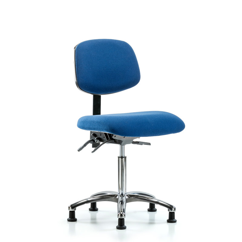 Beatrice ESD Fabric Task Chair, Blue, Glides, Included