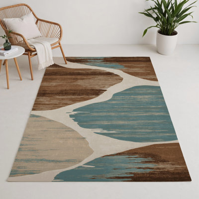 Tapis intérieur et extérieur gris Watercolor