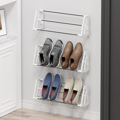 Ensemble de 3 range-chaussures suspendus blanc