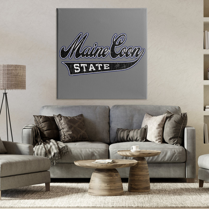 Art mural sur toile «Varsity Maine Coon State» par Spirit Animals / Life Is High, H 36 po x l 36 po