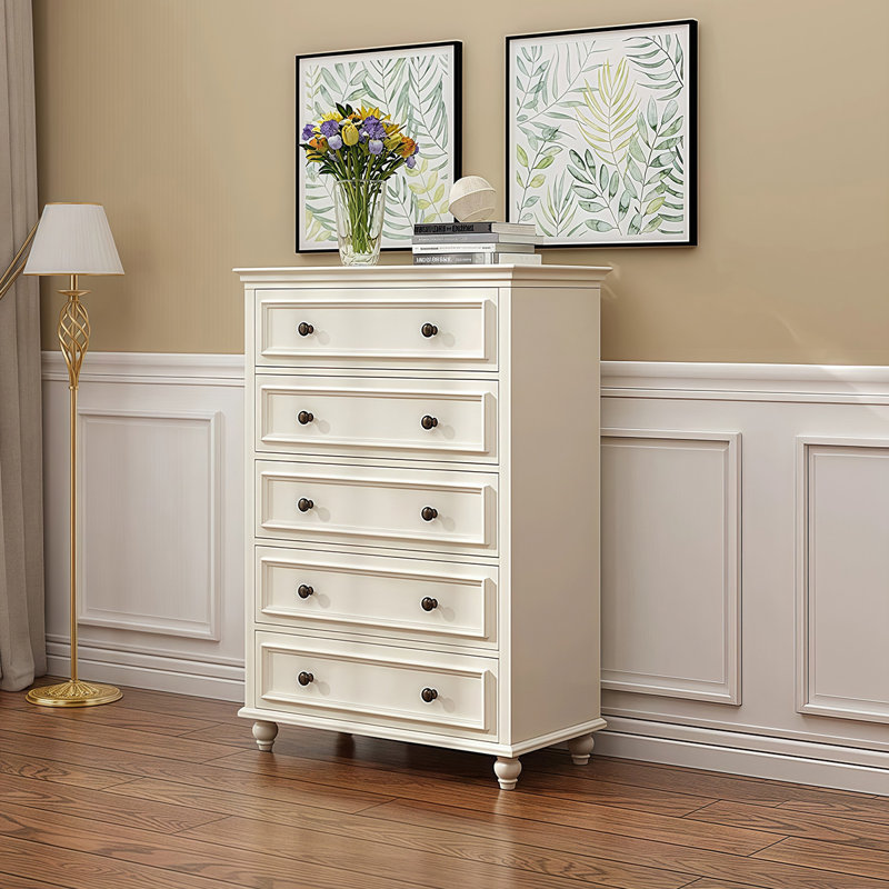 Buffet décoratif blanc en bois massif