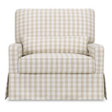 Crawford Pillowback Chair and a Half Upholstered Swivel Glider