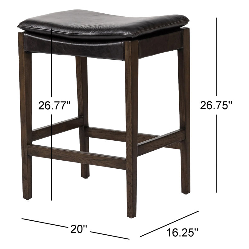 Aya Stool, Counter Stool (26.77" Seat Height), Polyester Blend Savile Flax