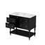 Armoire de meuble-lavabo 36 po avec lavabo - noir. Structure en bois massif, 4 tiroirs, lavabo en céramique encastré. Rangement élégant et fonctionnel. Matériau d'assemblage facile. Lavabo. Pratique