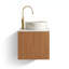 Meuble-lavabo mural simple 24 po x P 18 po x H 34 po Grain de bois chêne brun-132746145