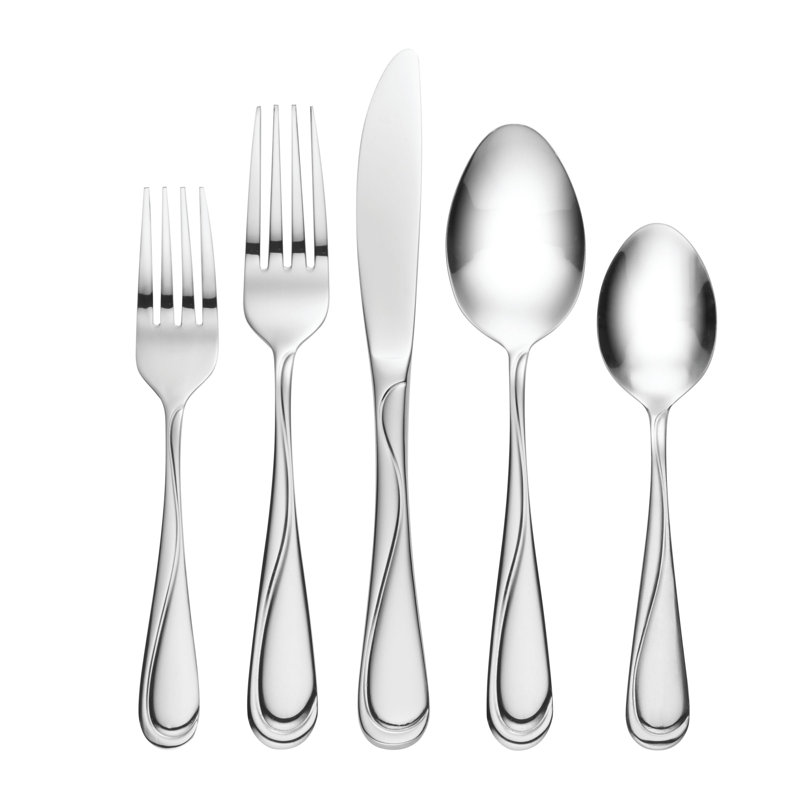 Swirl Mirror Finish 58-Piece Stainless Steel Flatware Set