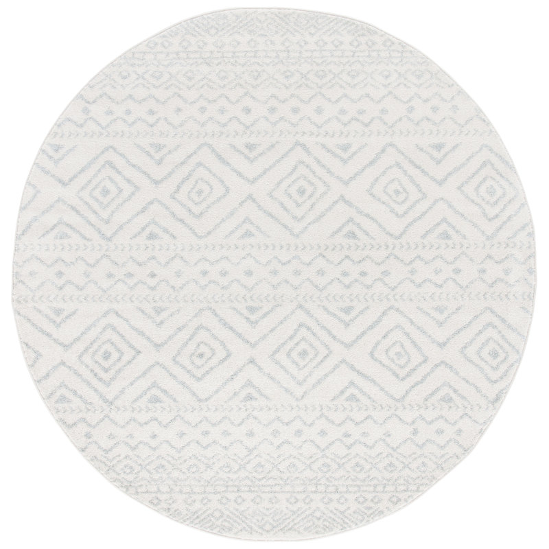 Tapis ivoire / gris clair Sutphin Southwestern, Rond 11 pi