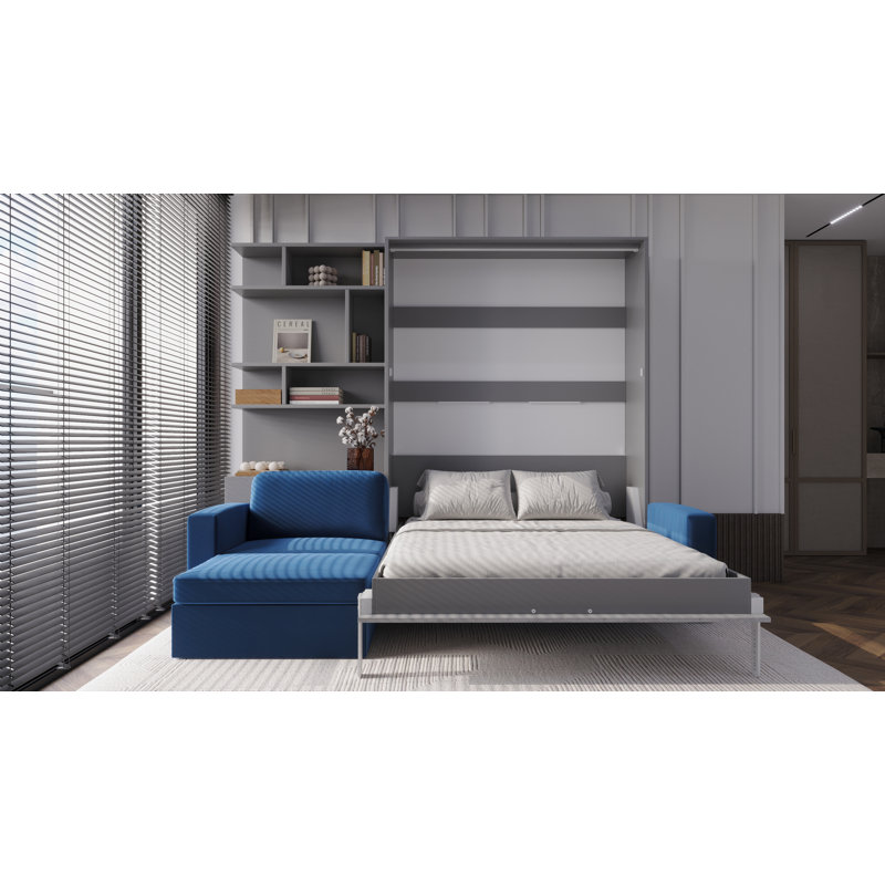 Neidelin Upholstered Bed, Slate Grey/Bronx