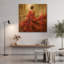 Tableau mural en métal doré « Rhapsodie écarlate », 91,4 cm x 91,4 cm-1691306502
