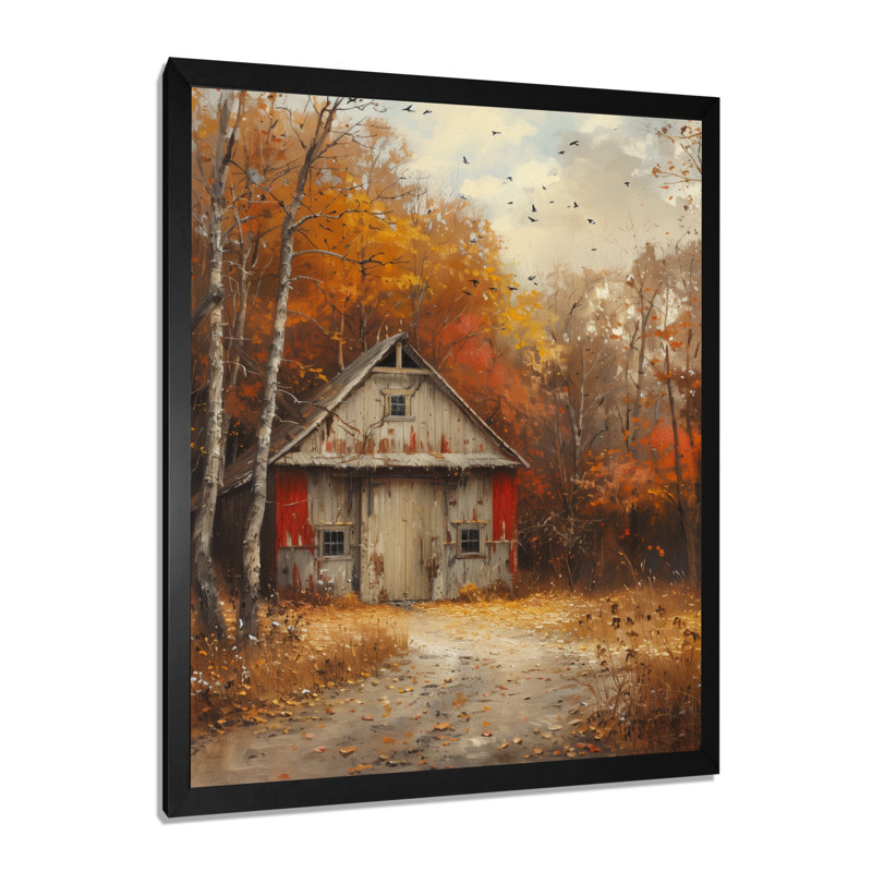 Grange rouge automne rustique retraite grange - décoration murale grange, H 32 po x l 24 po x P 1 po