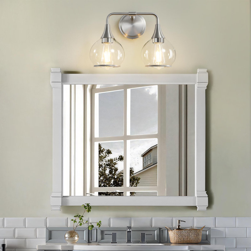Lupe 2 - Light Dimmable Bathroom Vanity Light, Nickel Finish/Clear Shade