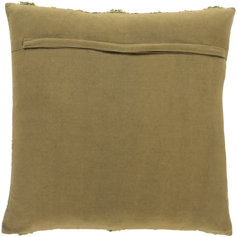 Tanzania 22" Olive Woven Square Pillow