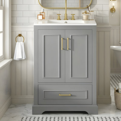 Meuble-lavabo moderne avec lavabo en céramique