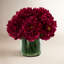 Faux Peony Arrangement in a Glass Vase-714086740