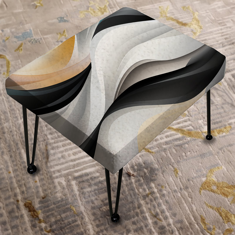 Monochrome Reflections III - Geometric Rectangle Ottoman