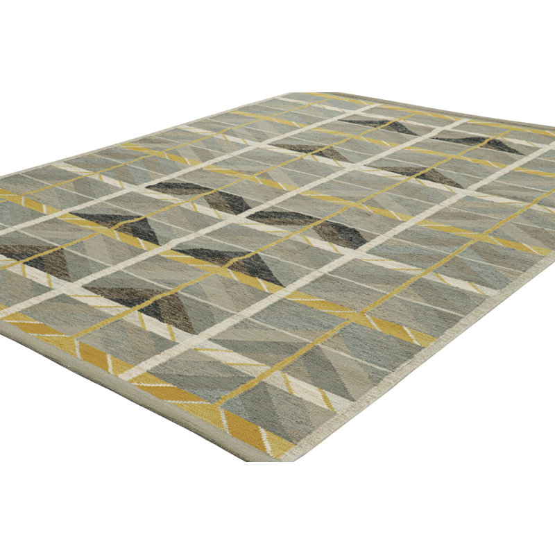 Scandinavian Wool Geometric Area Rug, Rectangle 10' x 14'