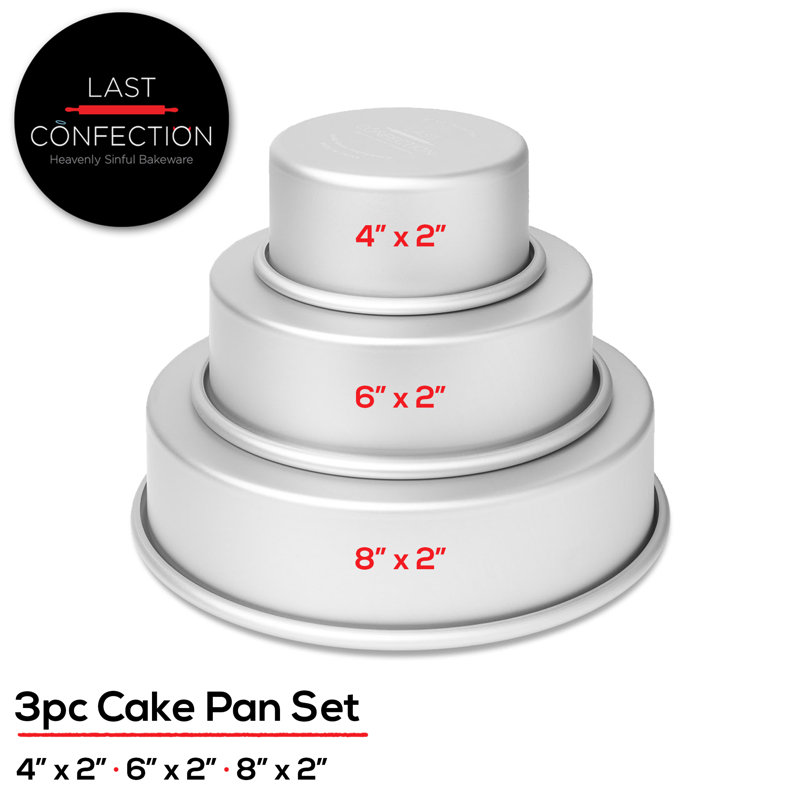 Round Aluminum 3-Piece Cake Pan Set