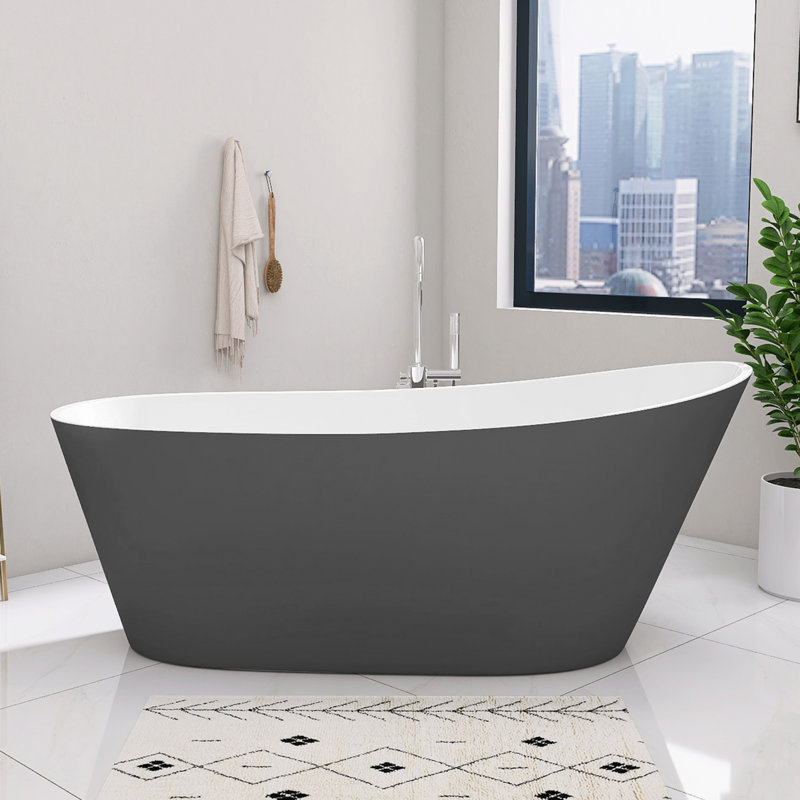 Bathtubs 59'' x 29.12'' Soaking Acrylic Bathtub