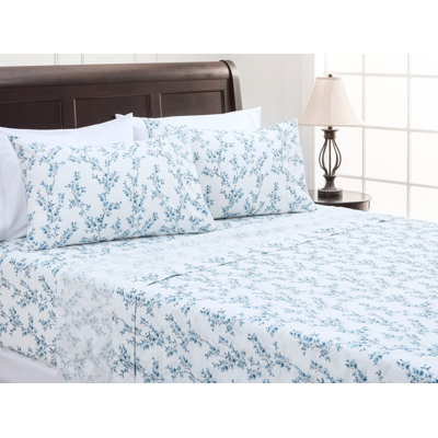 Floral Microfiber Percale Sheet Set
