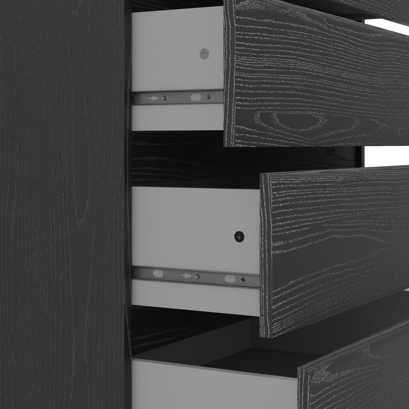 Bewe 76.8 cm W Chest of 5 Drawers, Black