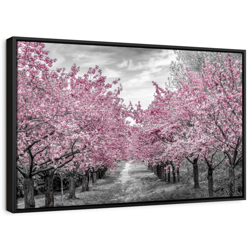 Impression sur toile Charmant Cherry Blossom Alley, H 29 po x l 43 po