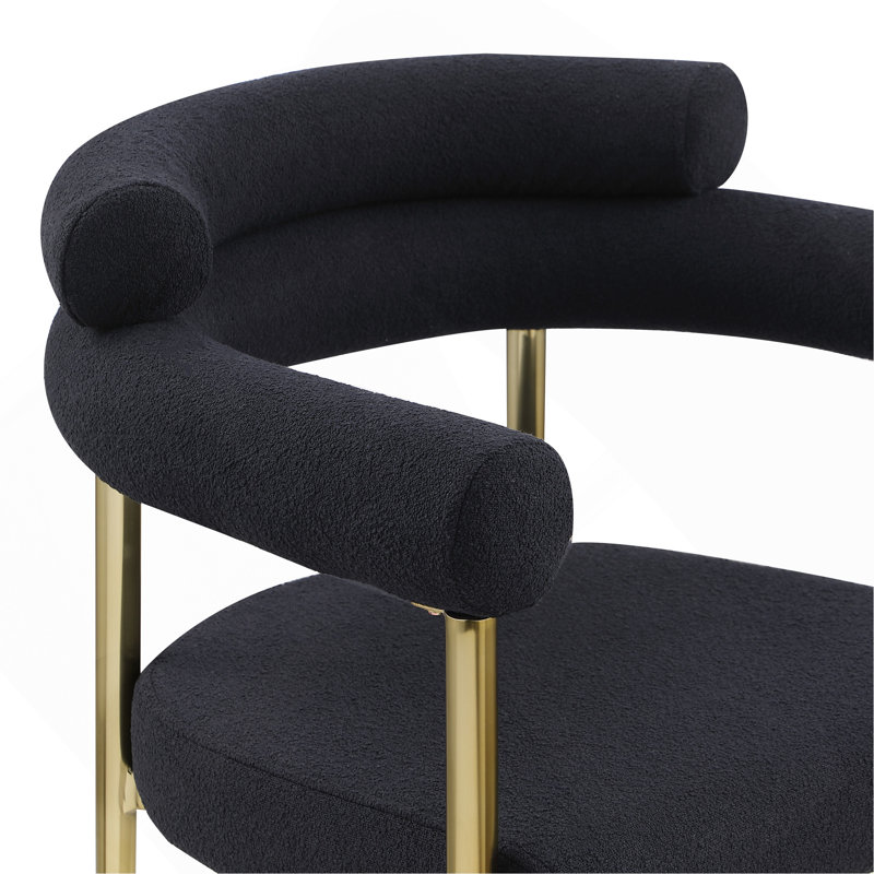 Ensemble de 2 chaises de salle à manger Woker, Doré, Noir