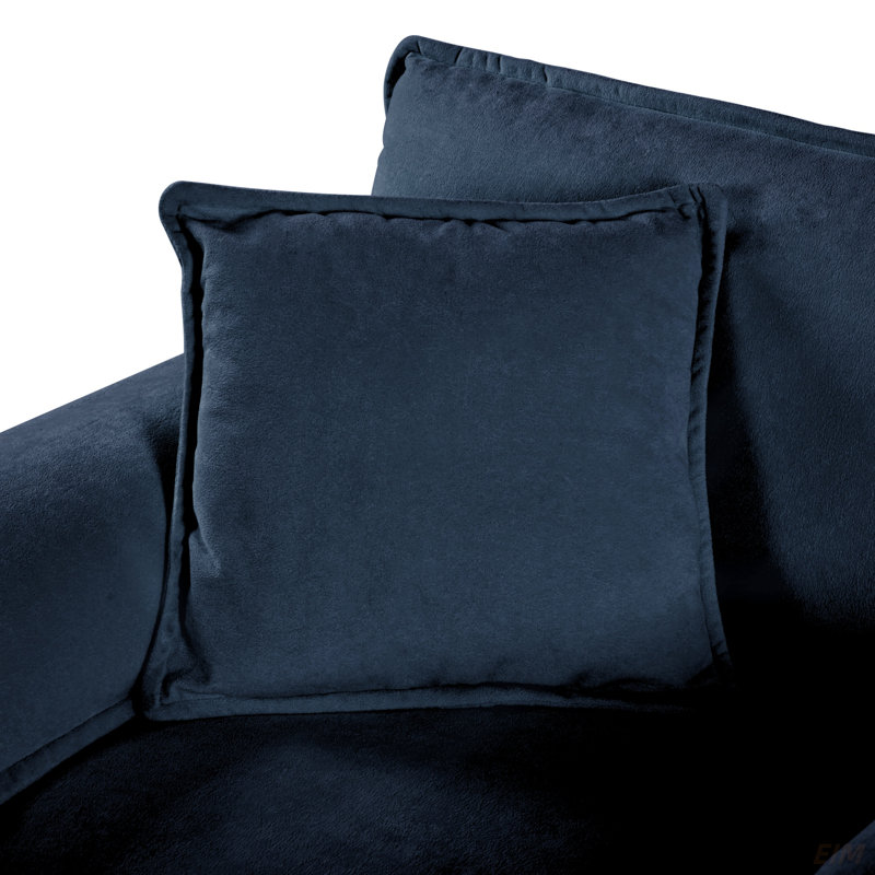 Canapé modulaire rembourré à assise profonde modulaire, Bleu, 33.45" H x 75.59" W x 57.48" D