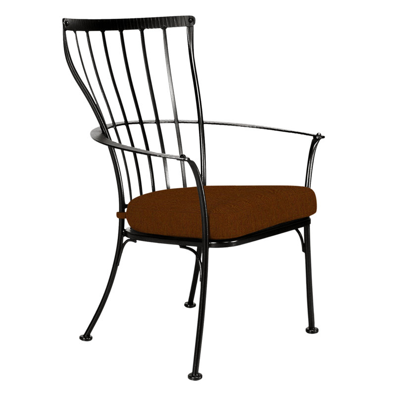 Monterra Outdoor Dining Armchair, Carbon Black, Sash Denim