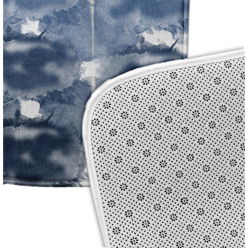 Tapis pour salle de bain Hephzibah, H 18 po x L 30 po, Bleu
