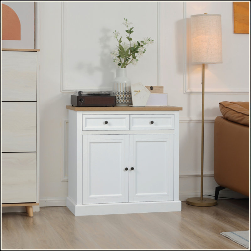 Buffet, armoire de cuisine, armoire à café avec 2 tiroirs et armoire à double porte pour le salon, le vestibule