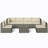 Wicker 6 - Person Modular Patio Conversation Sets with Cushions-2099102511
