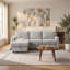Canapé-lit modulaire réversible en L 89 po en chenille avec méridienne avec rangement-130058531