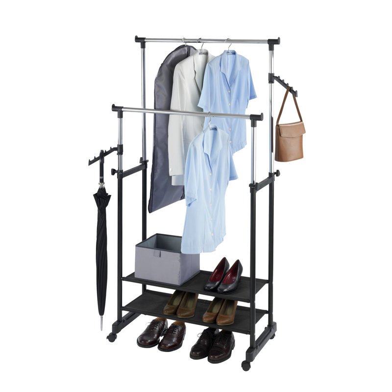 89.5cm Adjustable Rolling Clothing Rack