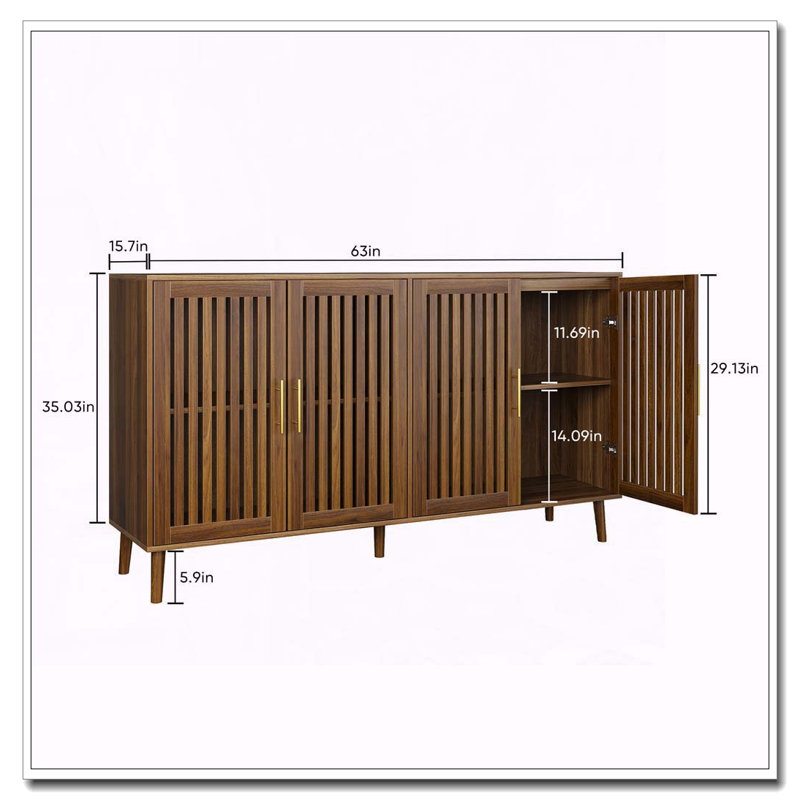 Buffet en noyer avec rangement, 2
