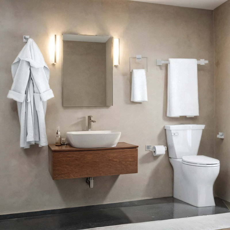 5 Pieces Bathroom Hardware Accessories Set, Towel Bar Set, Towel Holder Racks Set for Bathroom, Stainless Steel, Matte Black